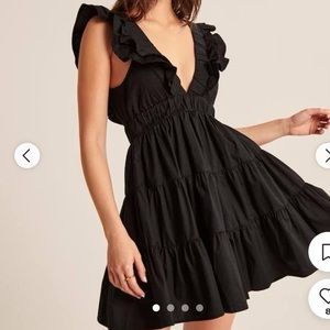 Abercrombie and Fitch Black Ruffle Mini Dress. size s